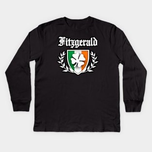 Fitzgerald Shamrock Crest Kids Long Sleeve T-Shirt